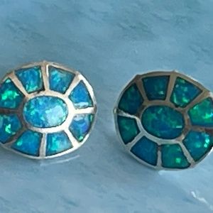 Vintage Silver and Opal Earrings